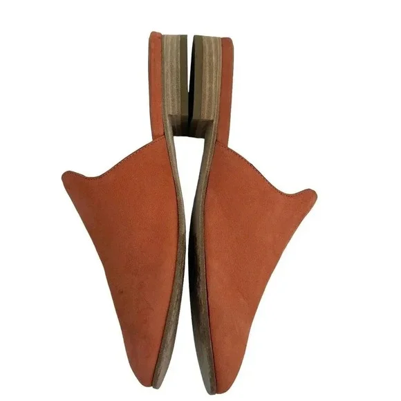 Eileen Fisher Dion Suede Mule Persimmon  Slip Ons Lightly Padded Shoes Coral 6 - Picture 4 of 9